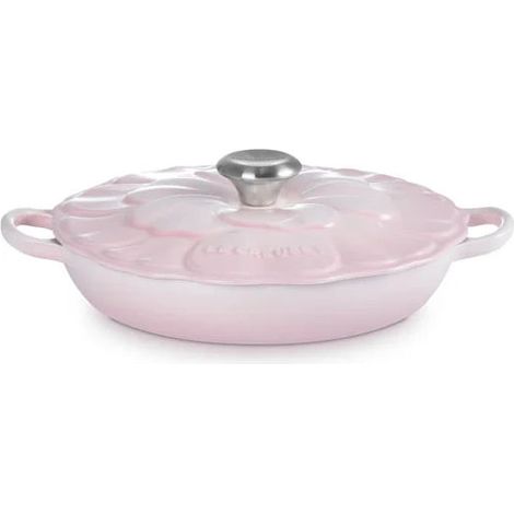 Le Creuset 21964267774430 Pétalo Cacerola bassa in ghisa smaltata 2.2 L adatta al forno e induzione colore Rosa Palo