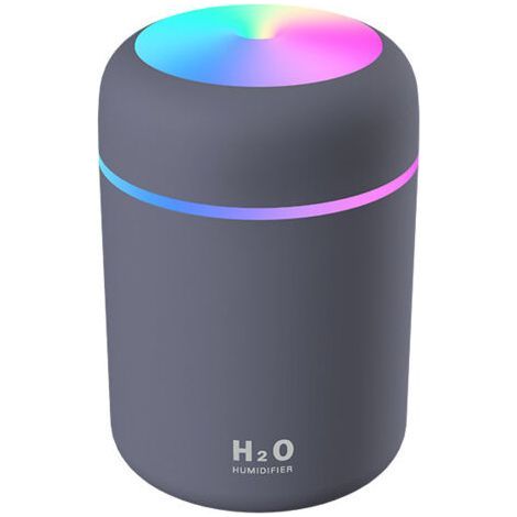 Umidificatore d'aria, mini umidificatore a ultrasuoni con 2 modalità di nebulizzazione regolabili, spegnimento automatico e luce notturna colorata, umidificatore portatile USB per auto, casa, ufficio, (1/4)