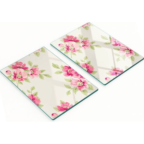 Taglieri e vassoi decorativi in vetro con motivo floreale, 2x40x52 cm (1/5)
