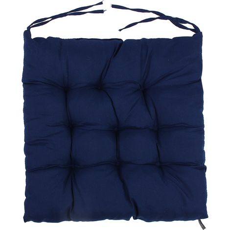 Coussin de chaise lavable pour salle à manger, tapis de siège bleu marine, décoration bar restaurant. (1/5)