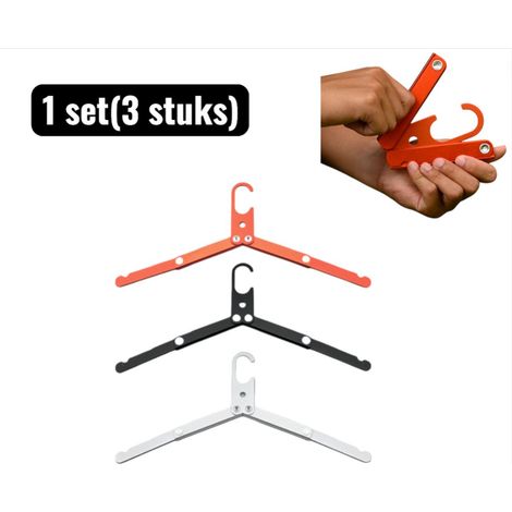 Ensemble de 3 accessoires de séchage comprenant étendoir à linge pliable en aluminium corde à linge et cintres de voyage ultralégers compacts et antidérapants pour camping hôtel et voyages en voiture (1/5)