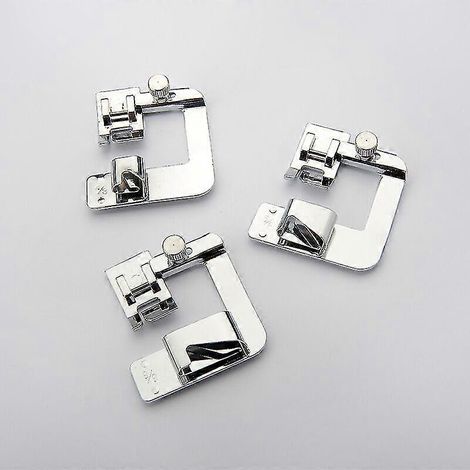 Set mit 3 Rollsaum-Nähfüßen für Nähmaschinen, Größen 4/8", 6/8" und 8/8", vielseitiges Nähzubehör. (1/5)