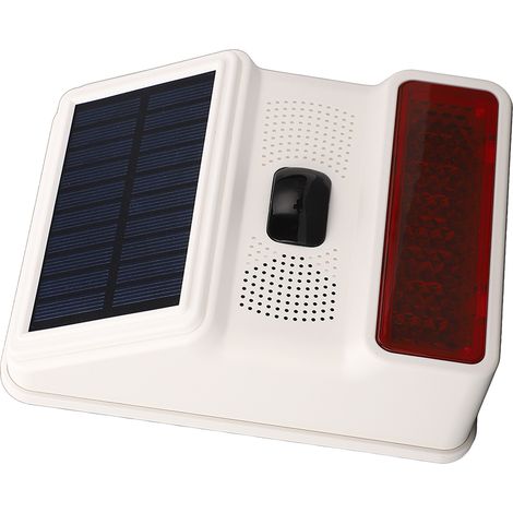Alarme solaire sans fil 5V CC 433 MHz 100 dB détecteur infrarouge étanche IP65 alarme sonore et lumineuse (1/5)