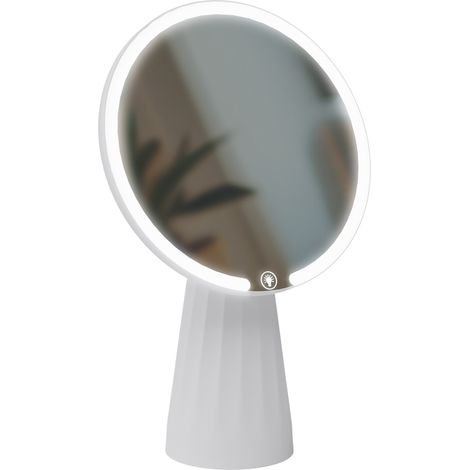Specchio da trucco rotondo a LED in plastica 17 x 27 cm con porta USB-C 100008954