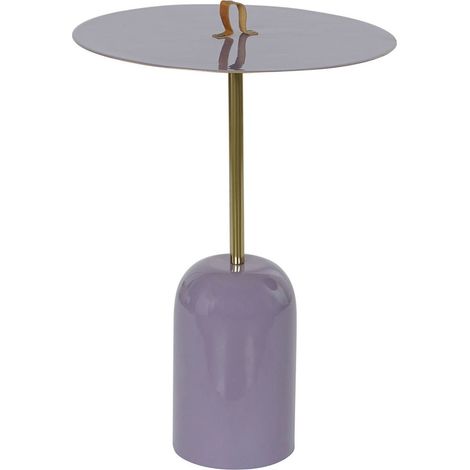 Bout de canapé design lilas en cuir et fer élégant - Lilas pastel raffiné (1/4)