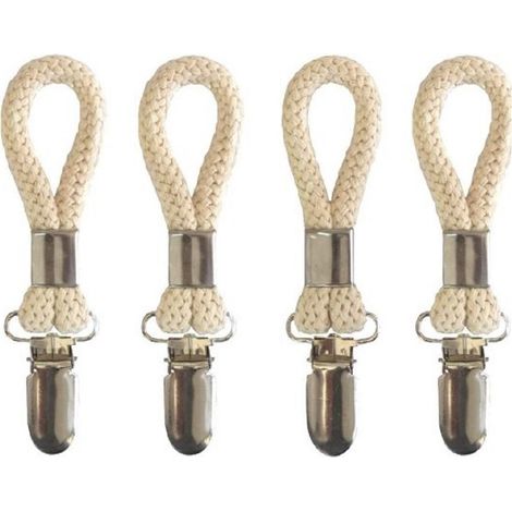 Porte-Serviette - Clip Serviette Coton Tissé - Pour Cuisine Salle De Bain Balcon - Lot De 4 (1/5)