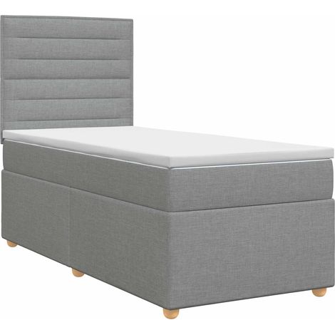 Maison Exclusive - Letto box spring con materasso Grigio Chiaro 100 x 200 cm (1/5)