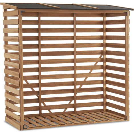 M MCombo Holzregal, Outdoor Kaminholzregel mit Rückwand, Holzunterstand mit wasserdichter Abdeckung, 1202