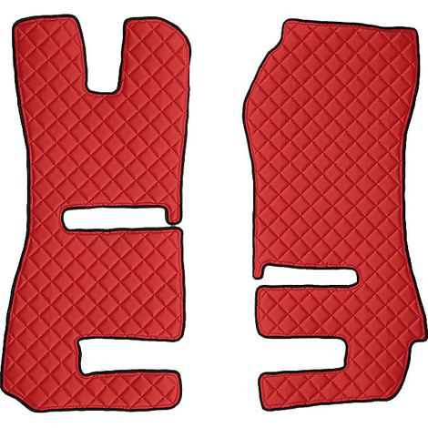 Coppia tappeti in Skeentex - Rosso - compatibile per Scania R Serie 6 - Streamline (09/1312/17) sedili Recaro, sedile pass. pieghevole