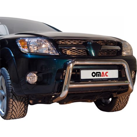 Pare-Buffle Avant Pour Toyota Hilux 2005-2015 en Acier Inoxy Argent (1/5)