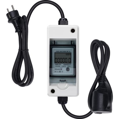 Compteur électrique numérique mobile, 230 V, compteur KWH mobile d'extérieur avec étanchéité IP65, câble de tuyau en caoutchouc, portable, pour camping-car, véhicule électrique (1/5)
