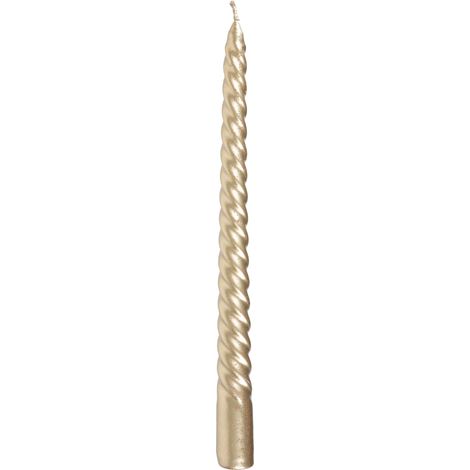 Kerze MagicHome Weihnachten, 25 cm, Packung 2 Stk., Champagner, spiralförmig, gedreht (1/2)
