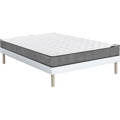 Set 140 x 190 cm rete a doghe con giroletto + materasso molle insacchettate sp. 19 cm  - KIJAL di YSMÉE (1/5)