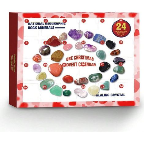 Kristall-Adventskalender 2025, Edelsteinkollektion für Meditation und als Geschenk (1/5)