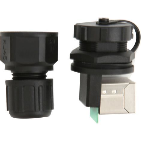Connecteur RJ45 à 90° (8 broches) pour pont réseau, étanche IP67, idéal pour les environnements difficiles (1/5)