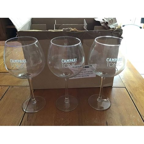 Lot de 3 verres Campari Tonic - Verres cocktail - Modèle officiel