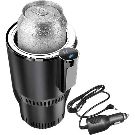 Tasse Chauffante Et Glaciere - 12 V - Pour Voiture - Capacite Tasse Standard Ou Canette - Fonction Chauffage Et Refroidissement - 1 Unite
