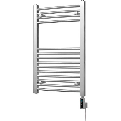 Zennor - Chrome Electric Towel Rail H800mm x W500mm Curved 200w Thermostatic WIFI (1/3)