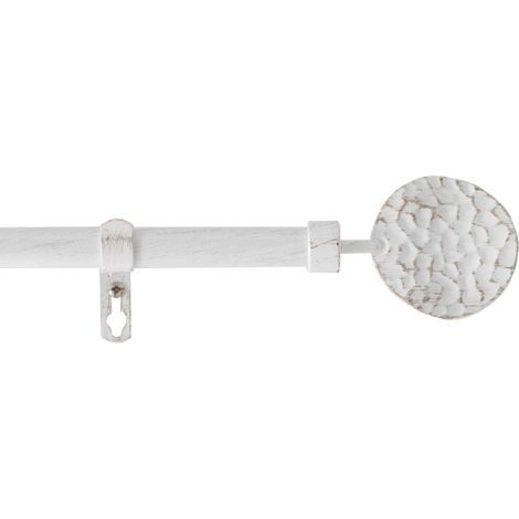 Kit Tringle Déco Extensible "Bullette" 120-210cm Blanc (1/3)