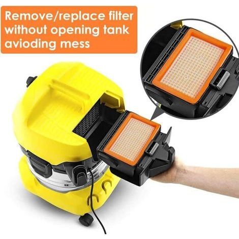 Filtre plissé Plat 2 pièces pour aspirateur Multi-usages Karcher MV4 MV5 MV6 WD4 WD5 WD6 WD5P aspirateur Eau-poussière - remplace 2.863-005.0