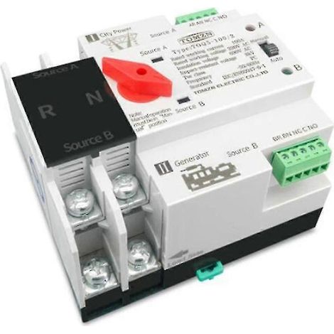 Commutateur de transfert automatique double courant ATS 63A sur rail DIN 2P (1/5)