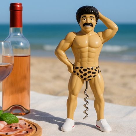 Tire-Bouchon Homme Muscleman Moustache 20cm Modèle Insolite et Original Accessoire Apéro Fun et Design (1/5)