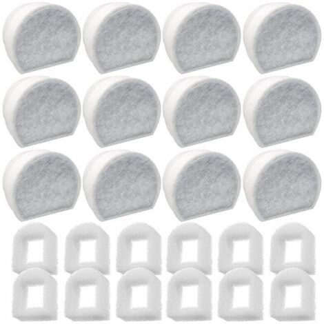 Lot de 24 Préfiltres en Mousse et Filtre à Carbone Compatible avec PetSafe Drinkwell Fountain INOX 360 Avalon Pagoda Seascape et Sedona Fontaines, Filtre pour Fontaine à Eau Chat Chien- (1/5)