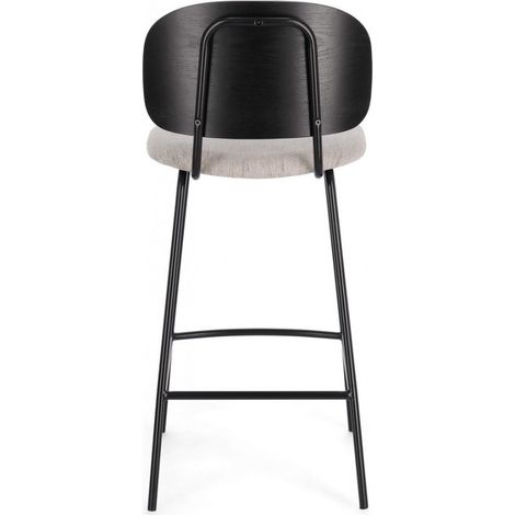 Set 2 Sgabelli Cucina Tessuto Grigio Moderni da Interno - VIVIANA - Colore: Nero (1/5)