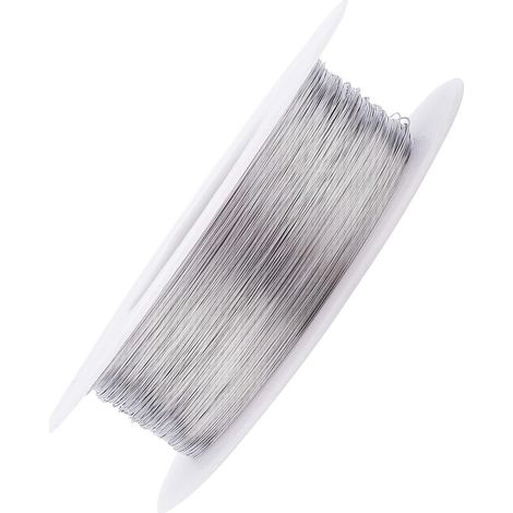 1 Bobine Fil acier inoxydable 304, diamètre 0,06 mm, longueur 100 m, surface lisse, antirouille, pour bricolage bijoux textile