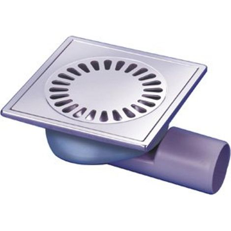 Watts – Siphon de sol compact 150 x 150 mm – Sortie Ø 50 mm – Débit 0,7 l/s vertical – Acier inoxydable AISI 304 pour carrelage (1/3)