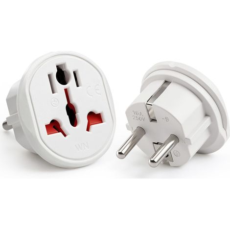 2 Pièces Adaptateur Prise Anglaise vers France, Adaptateur Prise Universelle, Adaptateur Prise USA vers France, Convertit Les Prises Anglaises, Américaines, Australiennes vers Prise Française (1/5)