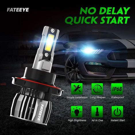 Ampoules LED antibrouillard H13, étanches, 6500 K, 60 W, 13000 lm, éclairage LED puissant