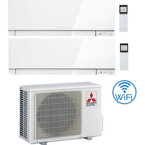 Klimaanlage Mitsubishi Kirigamine Zen Wifi White Dual Split Inverter 7000 + 7000 BTU mit U.E. MXZ-2F33VF Klasse A++ /A+ NEU