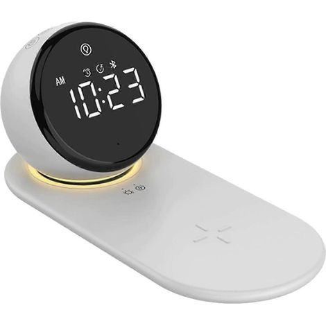 Réveil numérique avec chargeur sans fil et veilleuse (1/5)