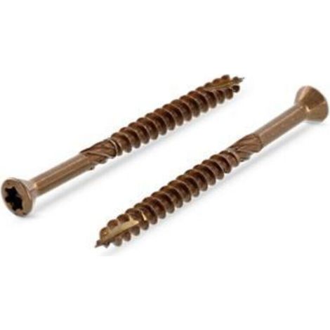 200 selbstbohrende Terrassenschrauben aus poliertem Edelstahl A2 mit dekorativem Torx-25-Kopf – Details: Ø 5 x 80