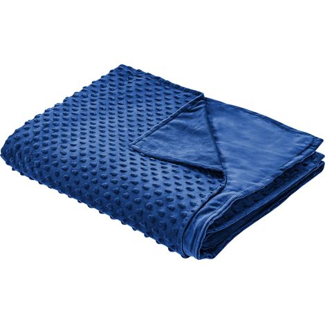 Funda de manta pesada moderna nórdica tejido poliéster lunares 135 x 200 cm azul marino Callisto