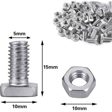 Ensemble de 50 écrous en aluminium antirouille pour serres et accessoires de terrasse. (1/5)