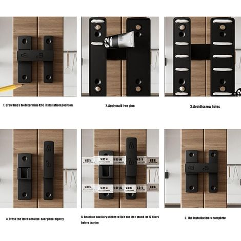 Loquets de porte portables et robustes à 180 degrés, faciles à installer, pour salles de bains d'hôtels, garages et armoires.