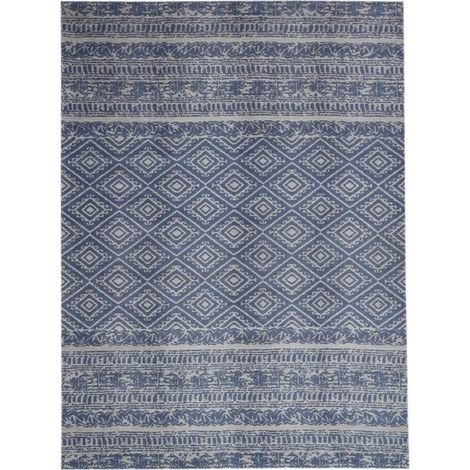 Tapis extérieur fait à la main ensoleille 110 bleu clair - 120 x 170 cm
