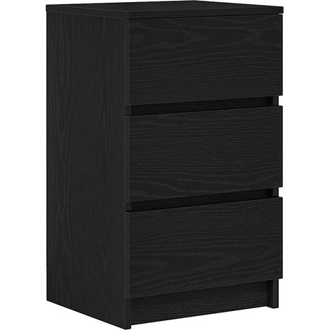Maison Exclusive - Nachttisch mit 3 Schubladen Schwarz 39x35x65 c