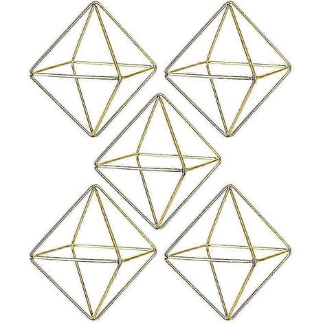 Support mural moderne géométrique pour 5 mini pots de fleurs aériens (1/5)