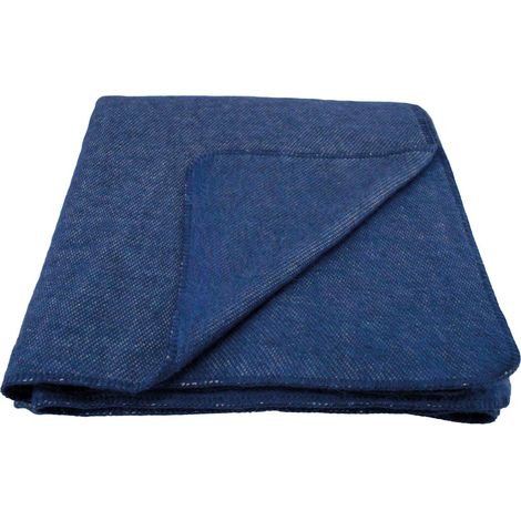 Plaid ou couverture chaude laine et mohair Bleu Foncé 120x180 cm