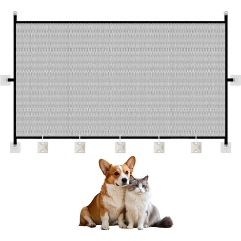 Barriere Chat, Barriere de Securite Chiot, Barriere de Securite Enfant, sans perçage, Protection d'escalier, Grille de Protection, Grille d'escalier, 180 x 72 cm (1/5)
