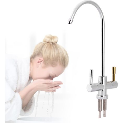 Chrome RO Umkehrosmose-Trinkwasserfilterhahn mit doppelter 1/4"-Bohrung