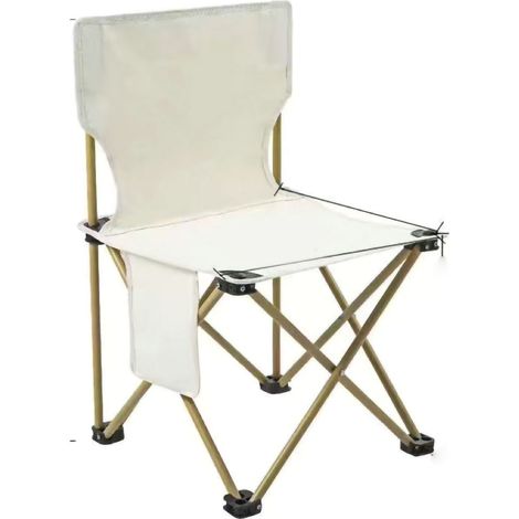 Chaise pliable de camping en tube fer et tissu Oxford, tabouret portable pour extérieur, plage, pique-nique, couleur beige, dimensions repliée 72x42x38cm (1/5)