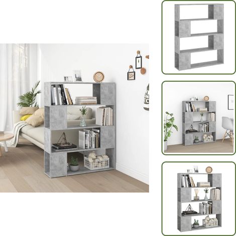 Bibliothèque/Séparateur de pièce Gris béton 100x24x124 cm - Bibliothèque - Étagère - Meuble De Rangement - Séparateur De Pièce - Décoration Intérieure (1/5)