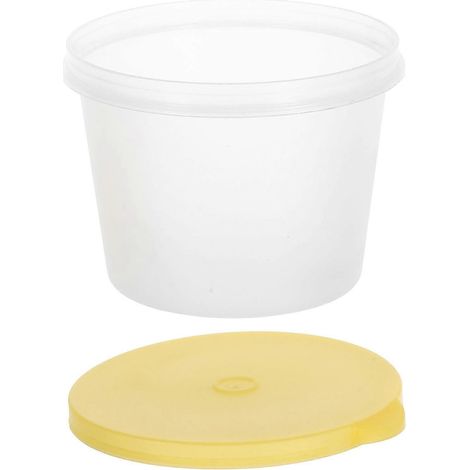 Bocaux de conservation ronds en plastique hermétique pour céréales et aliments, 9,5 x 7,2 x 7,2 cm, couvercle anti-poussière, format compact, lot de 1 (1/5)