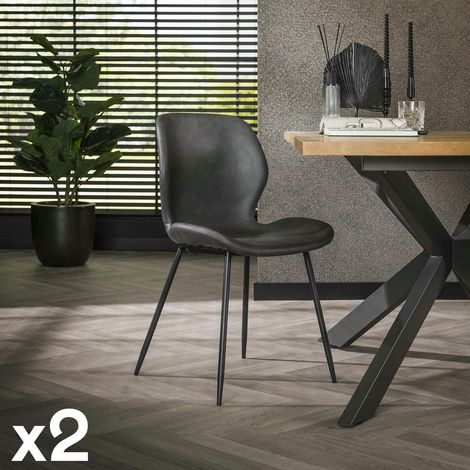 Chaise grise (lot de 2) MELBOURNE (1/5)