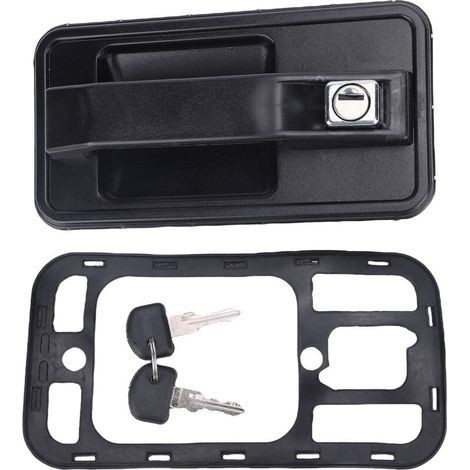 Poignées de porte extérieures à clé pour Talbot Express/Fiat Ducato/Citroën C25/Peugeot J5 1981-1994 - ABS - Jeu complet (poignée, 2 clés, joint d'étanchéité) (1/4)