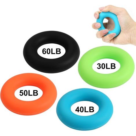 Set di 4 attrezzi in silicone per allenamento delle dita e della presa, ideali per lo sport (13,5-27 kg) (1/5)